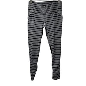 ATHLETA Leggings Womens Size Small Gray & Black Striped